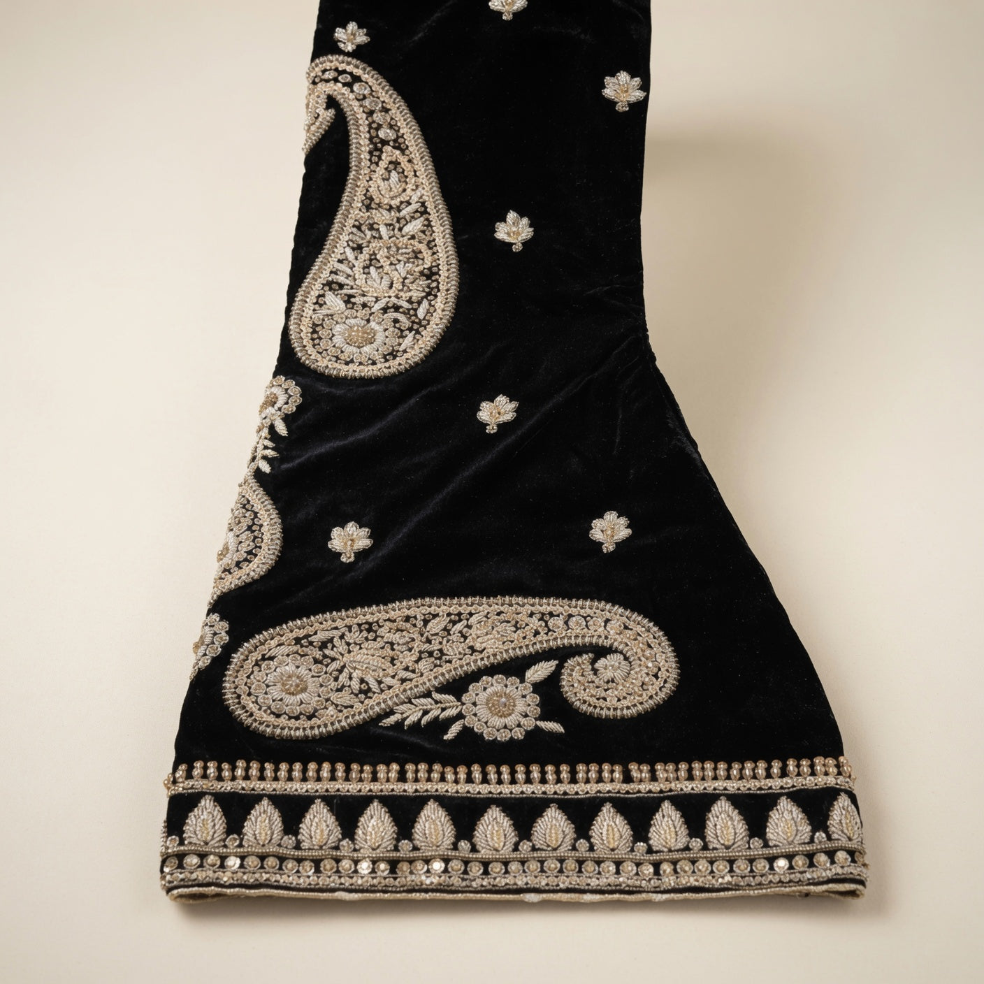 Noir Royale – Handcrafted Black Velvet Luxury Shirt