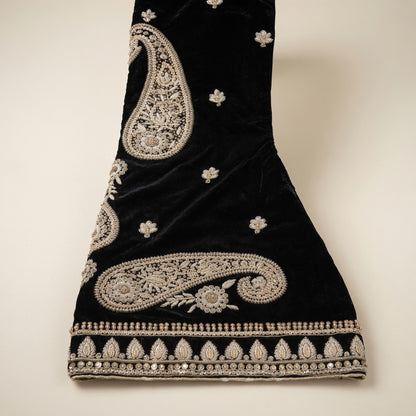 Noir Royale – Handcrafted Black Velvet Luxury Shirt